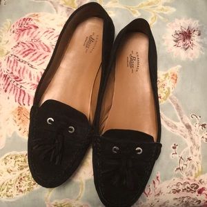 Bass suede leather black loafers 11